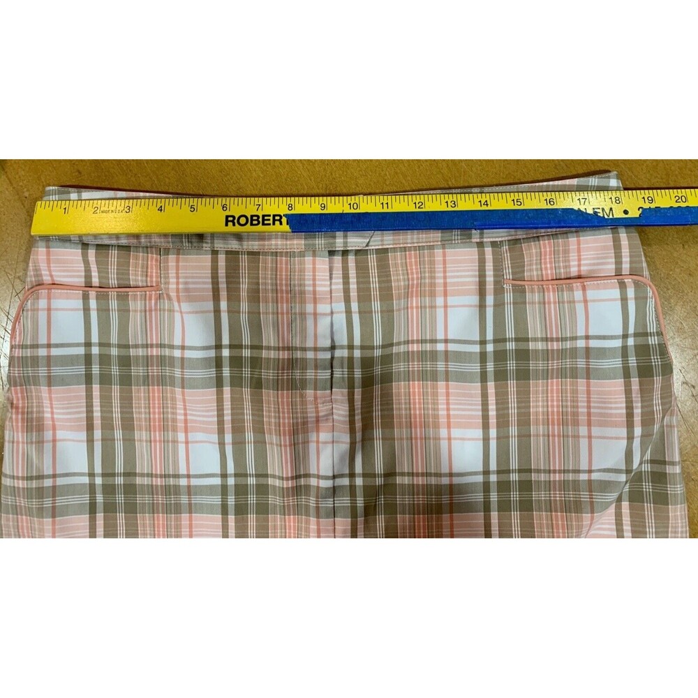Izod Womens Size 12 XFG Stretch Pink and Tan Plaid Golf Skirt New without Tags - Picture 7 of 10